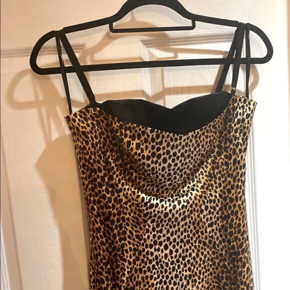 D&G Black & Gold Leopard Print Sleeveless Slip Dress - Picture 2 of 7
